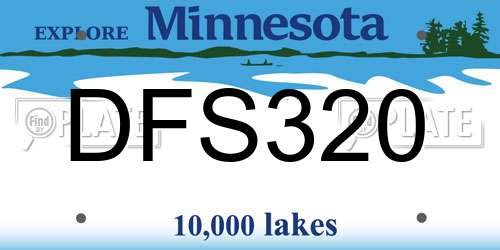 DFS320 Minnesota License Plate