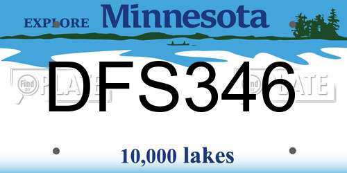 DFS346 Minnesota License Plate