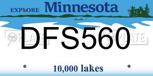 DFS560 Minnesota License Plate