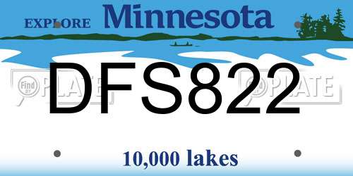 DFS822 Minnesota License Plate