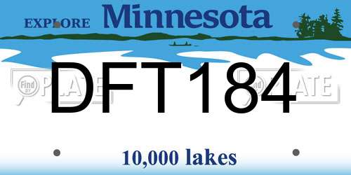 DFT184 Minnesota License Plate