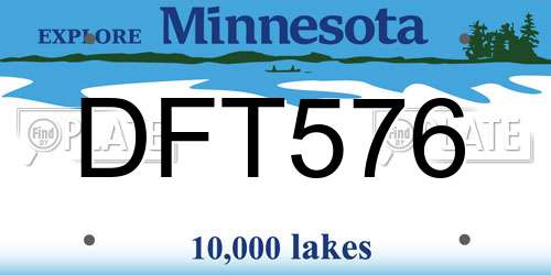 DFT576 Minnesota License Plate
