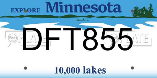 DFT855 Minnesota License Plate