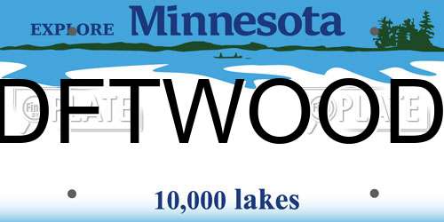 DFTWOOD Minnesota License Plate
