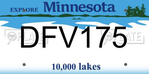 DFV175 Minnesota License Plate