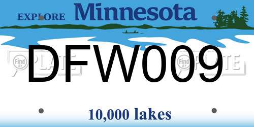DFW009 Minnesota License Plate