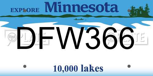 DFW366 Minnesota License Plate