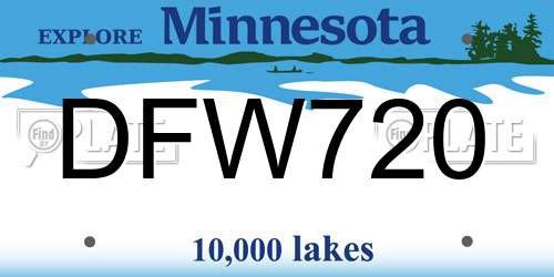 DFW720 Minnesota License Plate