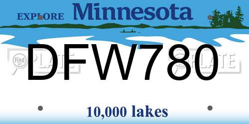 DFW780 Minnesota License Plate