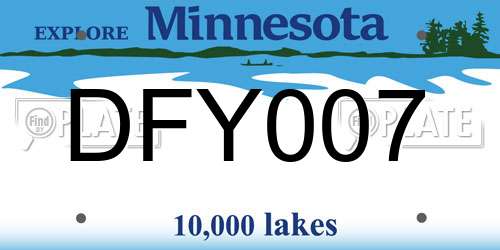 DFY007 Minnesota License Plate