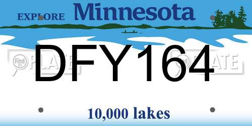 DFY164 Minnesota License Plate