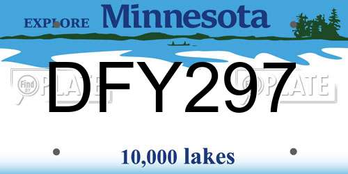 DFY297 Minnesota License Plate