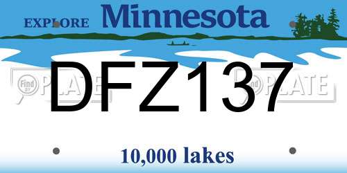 DFZ137 Minnesota License Plate