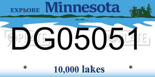 DG05051 Minnesota License Plate