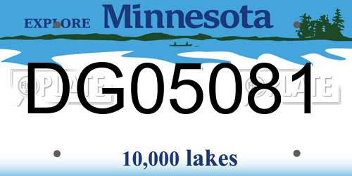 DG05081 Minnesota License Plate