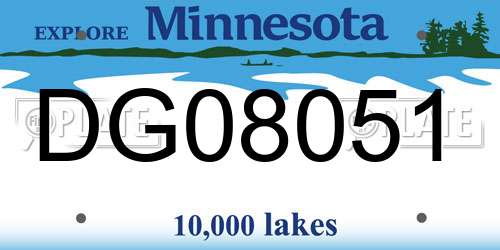 DG08051 Minnesota License Plate