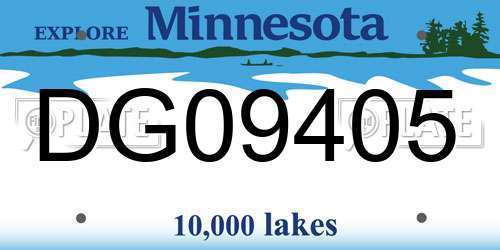 DG09405 Minnesota License Plate