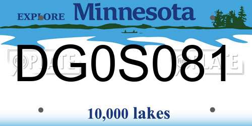 DG0S081 Minnesota License Plate