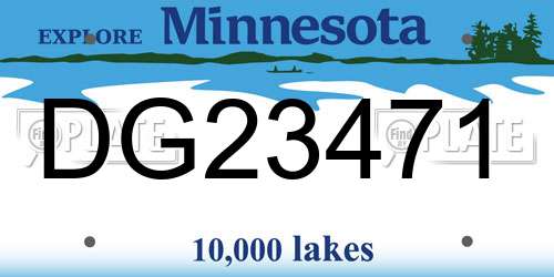 DG23471 Minnesota License Plate