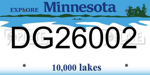 DG26002 Minnesota License Plate