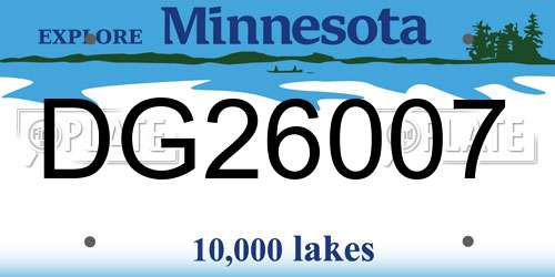 DG26007 Minnesota License Plate