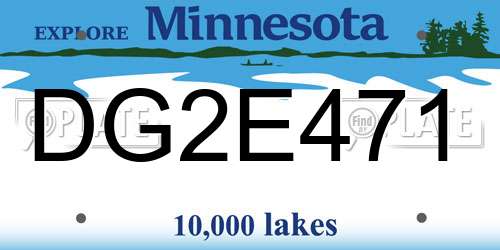 DG2E471 Minnesota License Plate