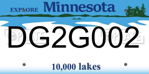 DG2G002 Minnesota License Plate