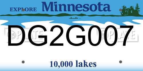 DG2G007 Minnesota License Plate