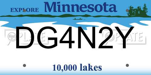 DG4N2Y Minnesota License Plate