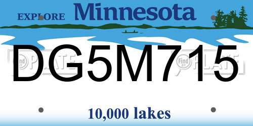 DG5M715 Minnesota License Plate