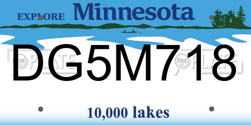 DG5M718 Minnesota License Plate