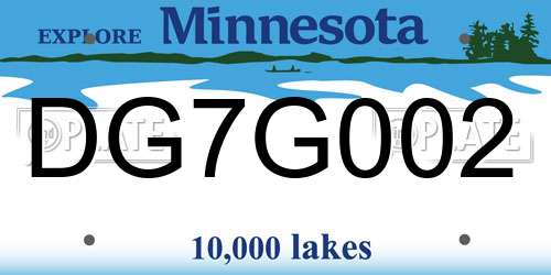 DG7G002 Minnesota License Plate
