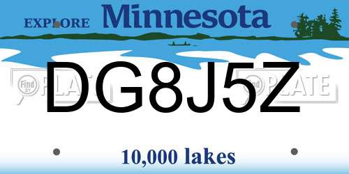 DG8J5Z Minnesota License Plate