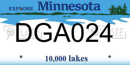 DGA024 Minnesota License Plate
