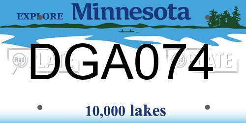 DGA074 Minnesota License Plate