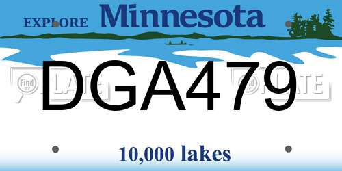 DGA479 Minnesota License Plate
