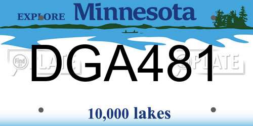 DGA481 Minnesota License Plate