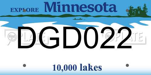 DGD022 Minnesota License Plate