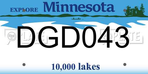 DGD043 Minnesota License Plate