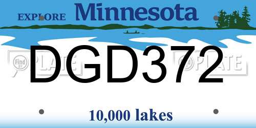 DGD372 Minnesota License Plate