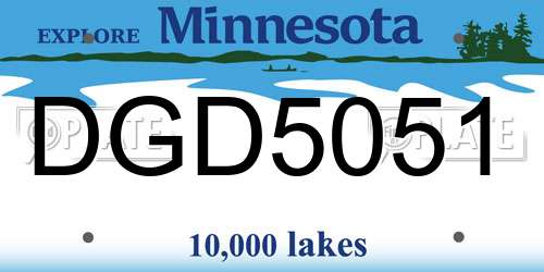 DGD5051 Minnesota License Plate