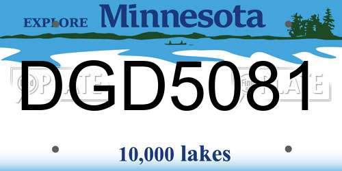DGD5081 Minnesota License Plate