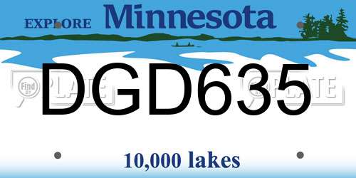 DGD635 Minnesota License Plate