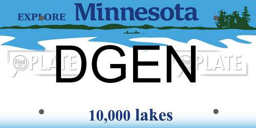DGEN Minnesota License Plate