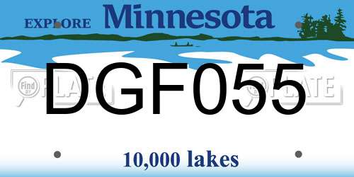 DGF055 Minnesota License Plate