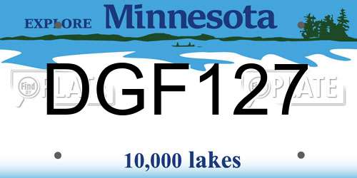 DGF127 Minnesota License Plate