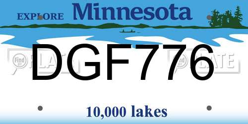 DGF776 Minnesota License Plate