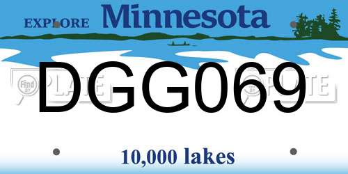 DGG069 Minnesota License Plate