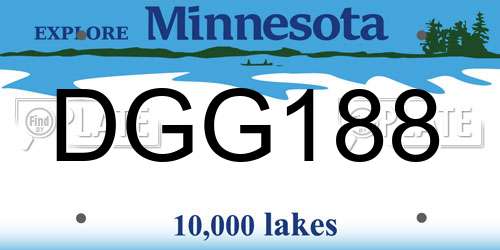 DGG188 Minnesota License Plate