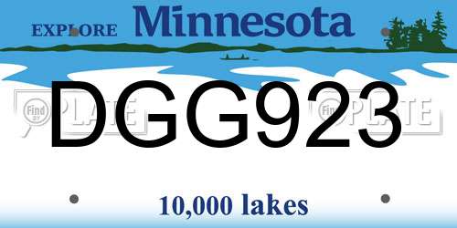 DGG923 Minnesota License Plate